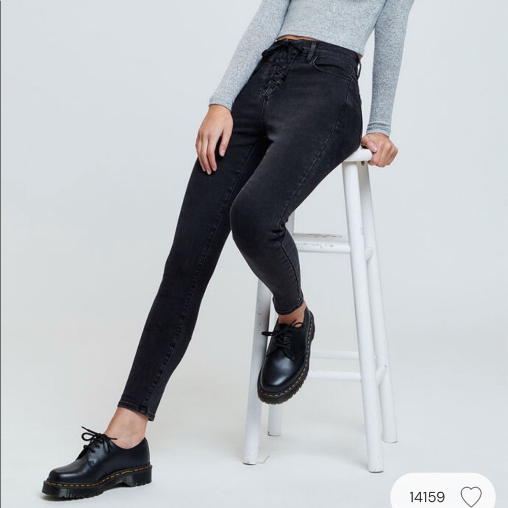 PacSun Straddle Black Super High Waisted Jeggings